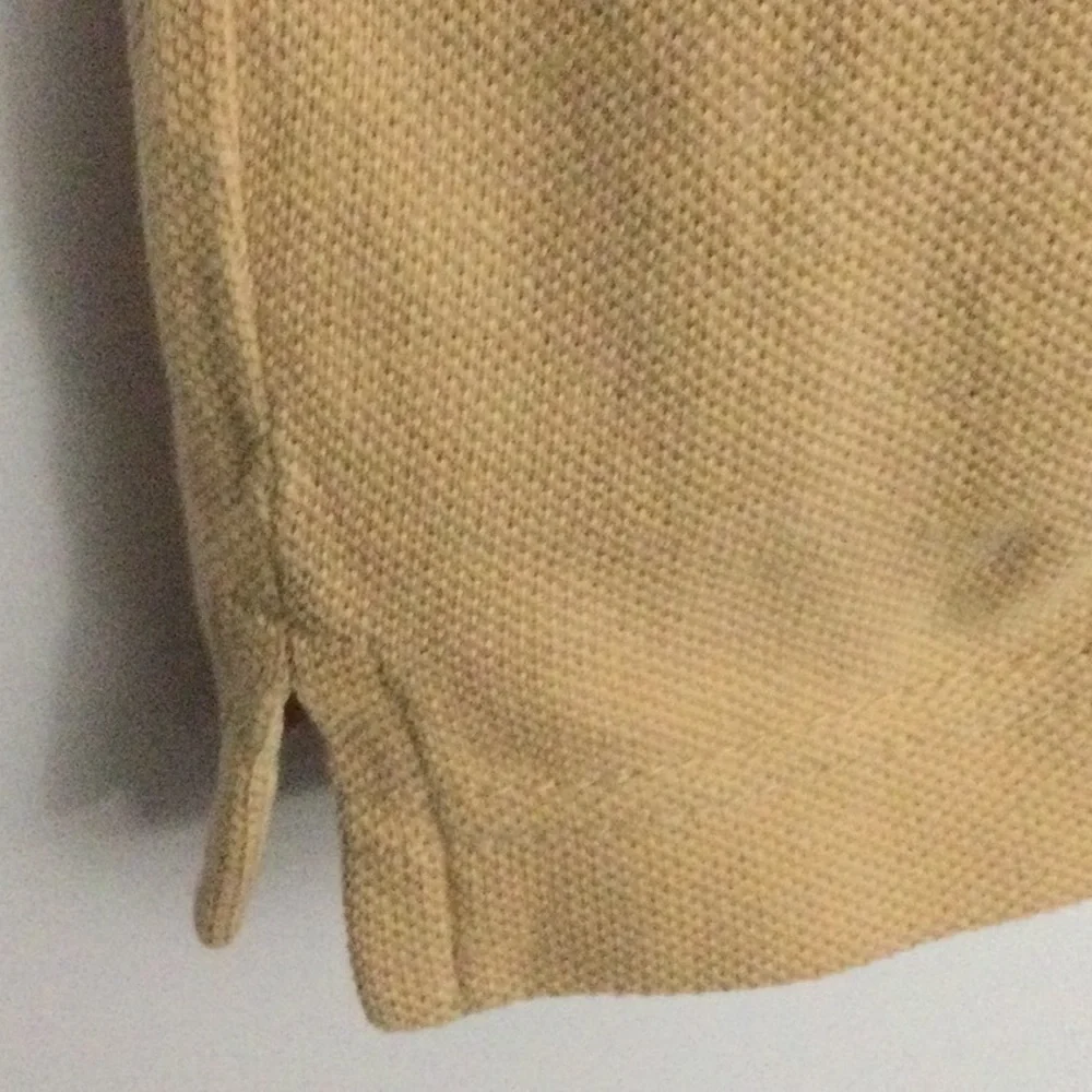 Vintage Men’s Burberry Cotton Polo Shirt Large Pale Gold EUC